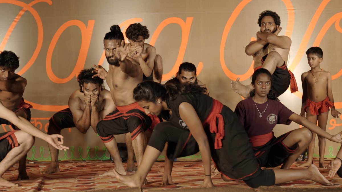 Kalaripayattu performers on the Rasa Kootami stage